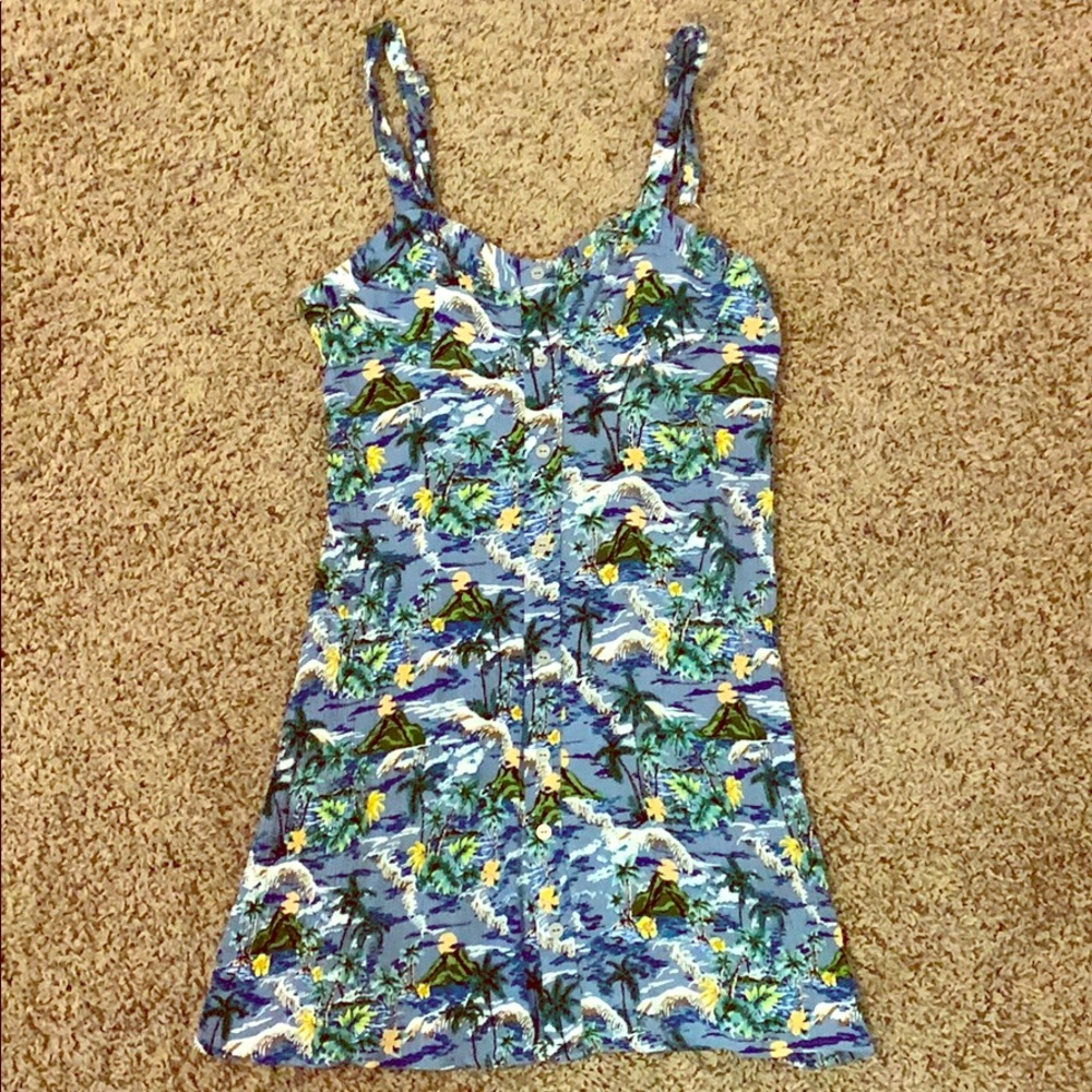 Tropical print mini Sundress